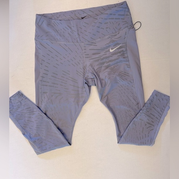 Nike Fast Dri fit running legging tights with reflective streaks in size L. G5 - Picture 5 of 16